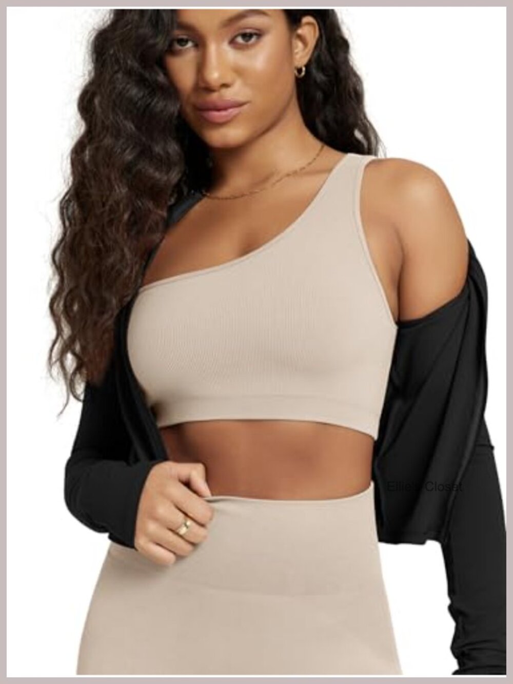 Seamless One Shoulder Sports Bra Women Ribbed Asymmetrical Non Padded Yoga Crop